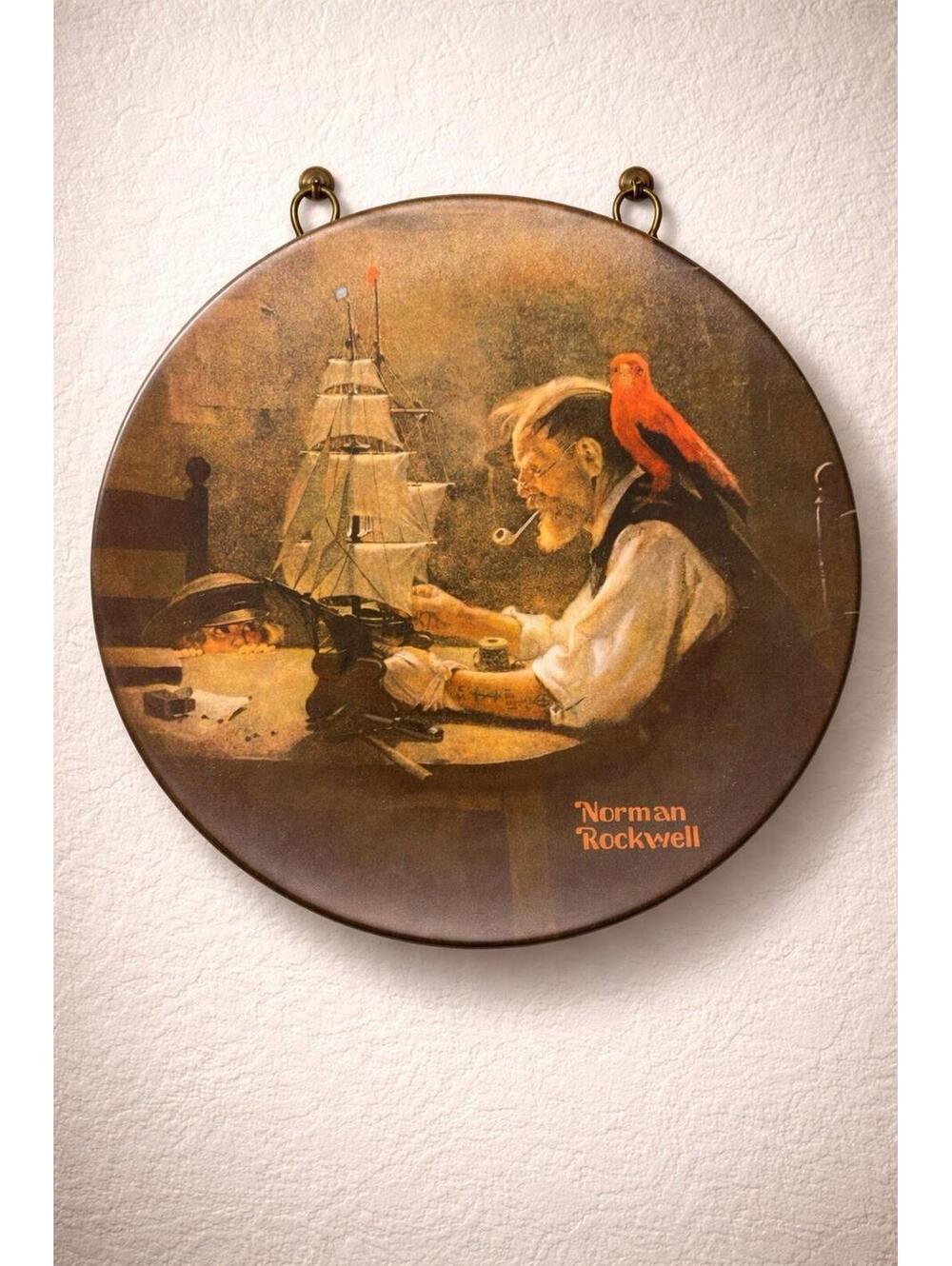 Norman Rockwell 1981 The Ship Builder Signed Numbered Collector Plate, 8.75”